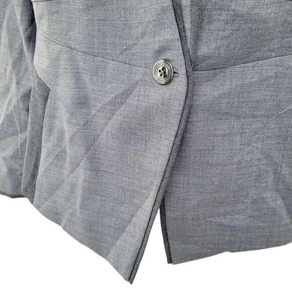 White House Black Market 52% Wool Grey Blazer Jacket Size: 12P - Picture 6 of 10